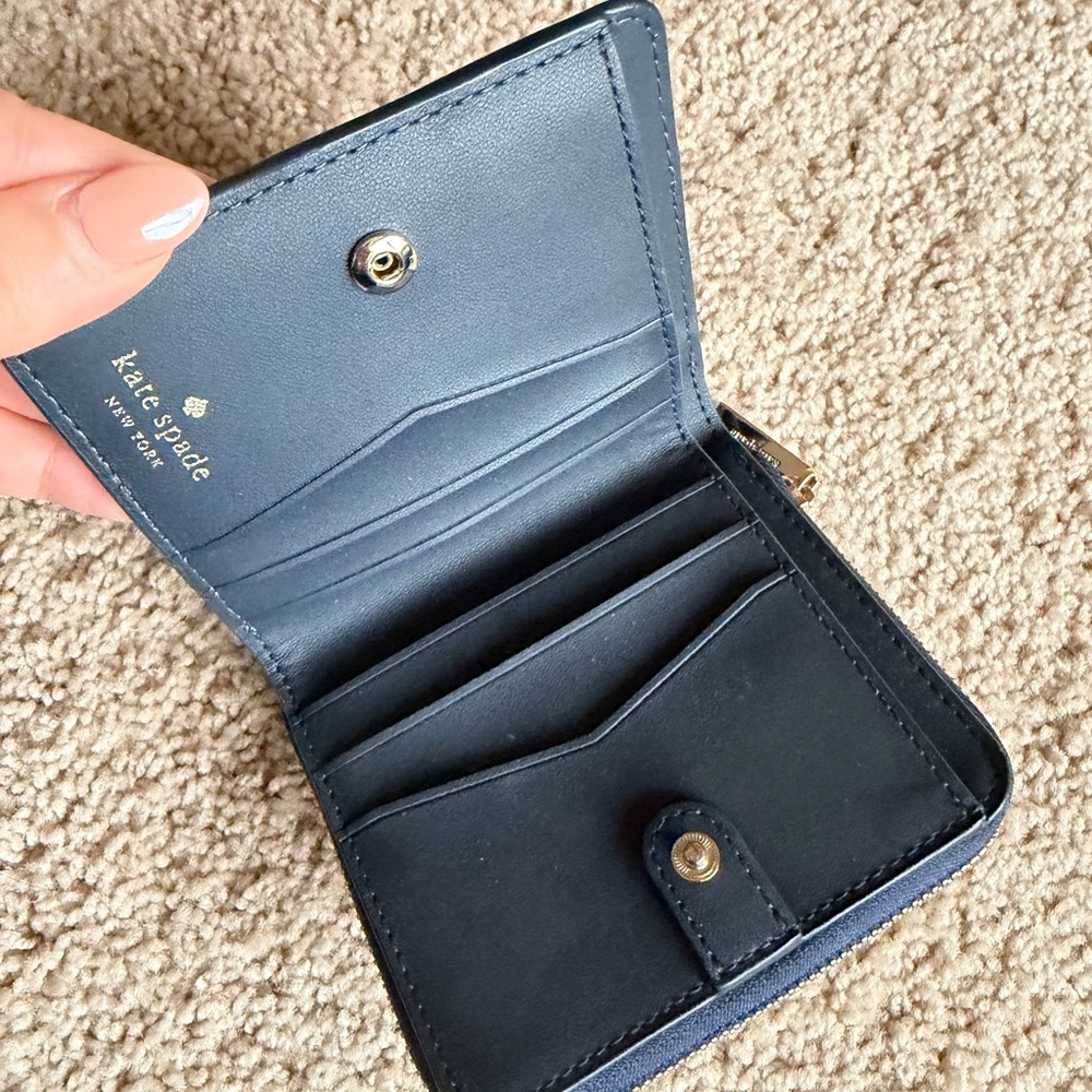 Kate Spade Aqua and Cream Purse and matching Wallet - Picture 6 of 6